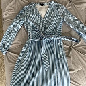 J. Crew striped wrap dress